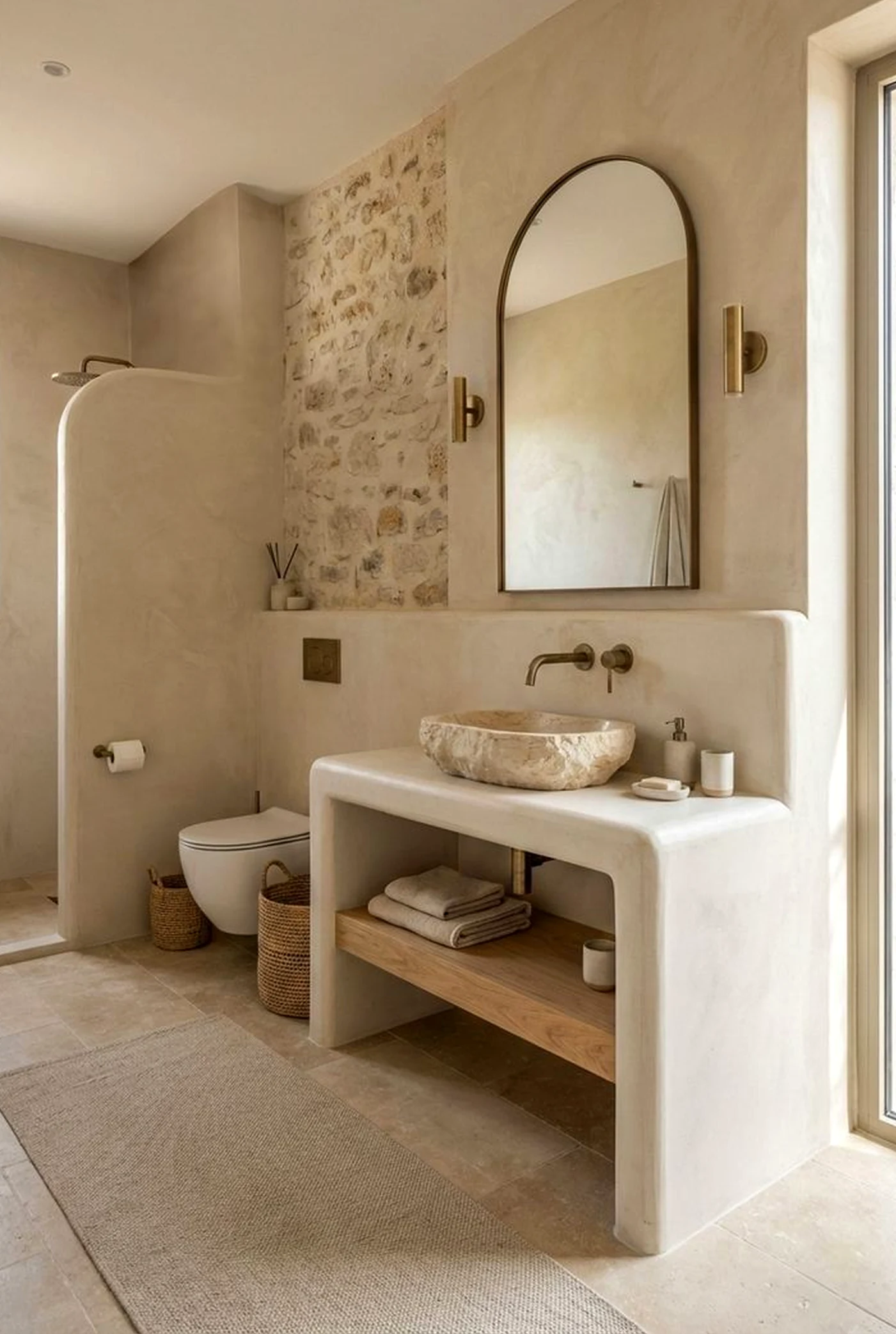 Inviting courtyard view adds ease across the design, giving the decor a finish that feels visually grounded.