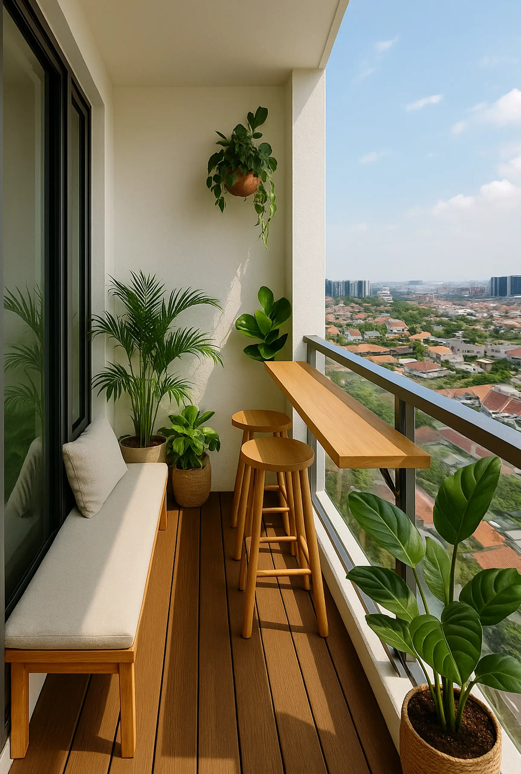 Warm balcony scene brings a useful note of personality, making the view feel pleasantly composed.