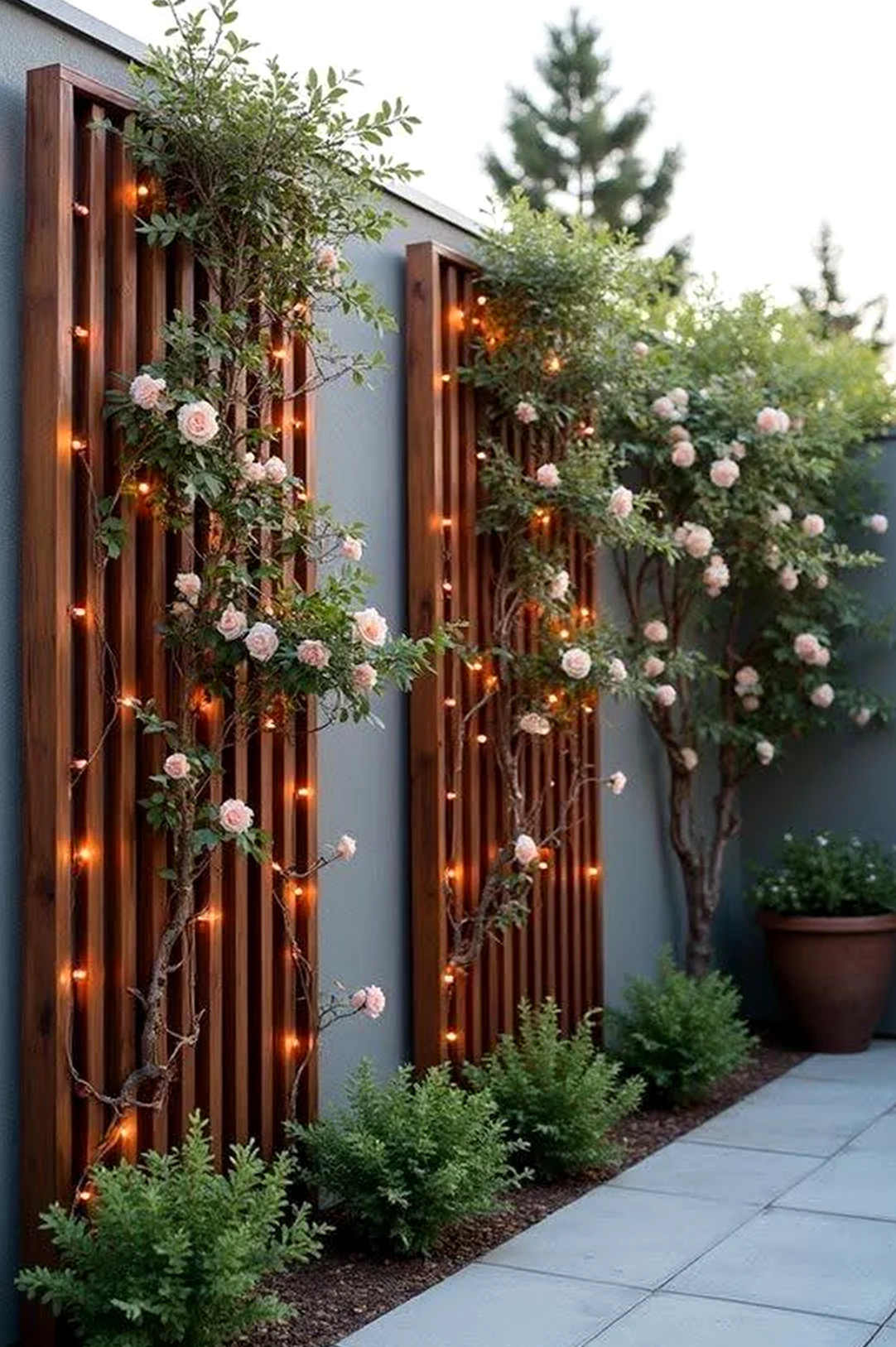 Relaxed green entry draws attention to light while the entry stays comfortable in daily use.