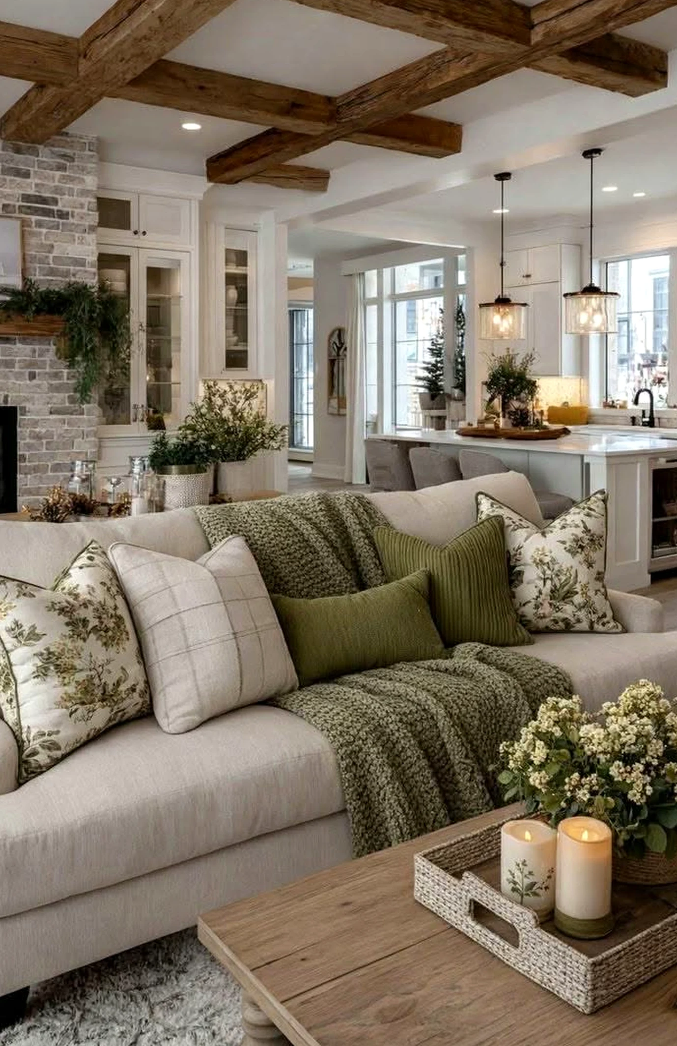 Relaxed ceiling detail supports the composition through balance, leaving the space feeling settled and welcoming.