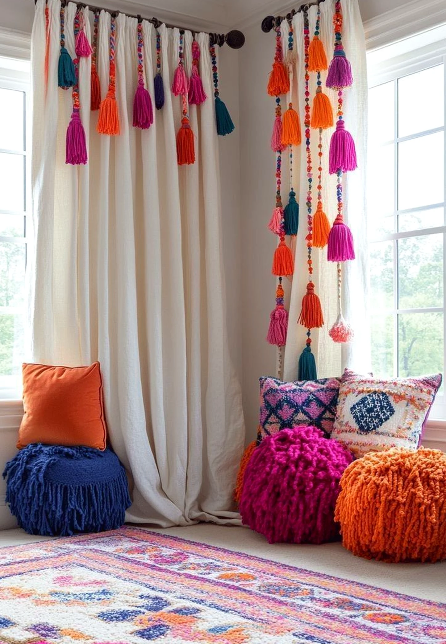 Earthy garden border adds comfort across the room, giving the decor a finish that feels settled and welcoming.
