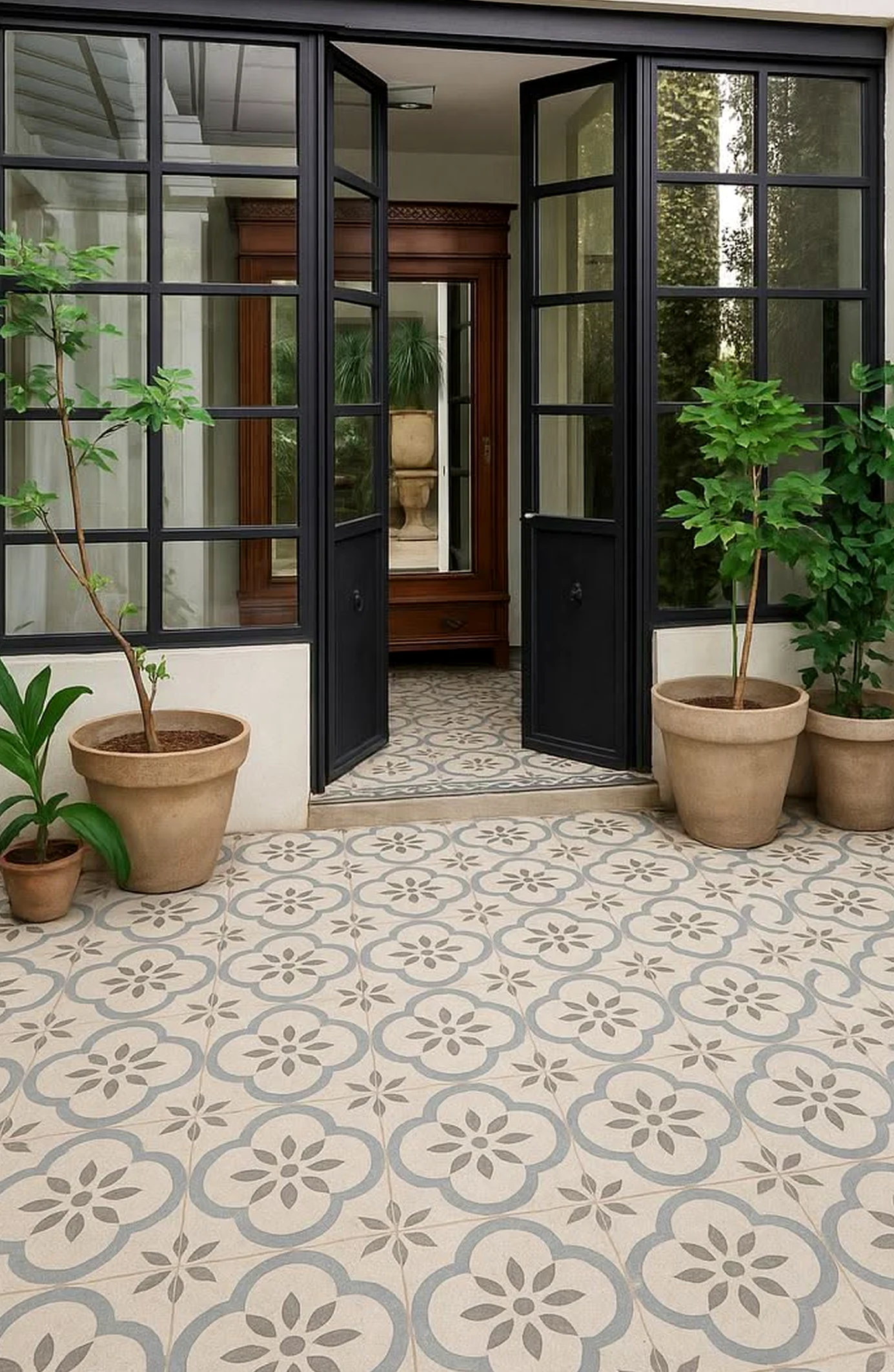 Leafy compact workspace brings ease to the corner, creating a mood that feels settled and welcoming.