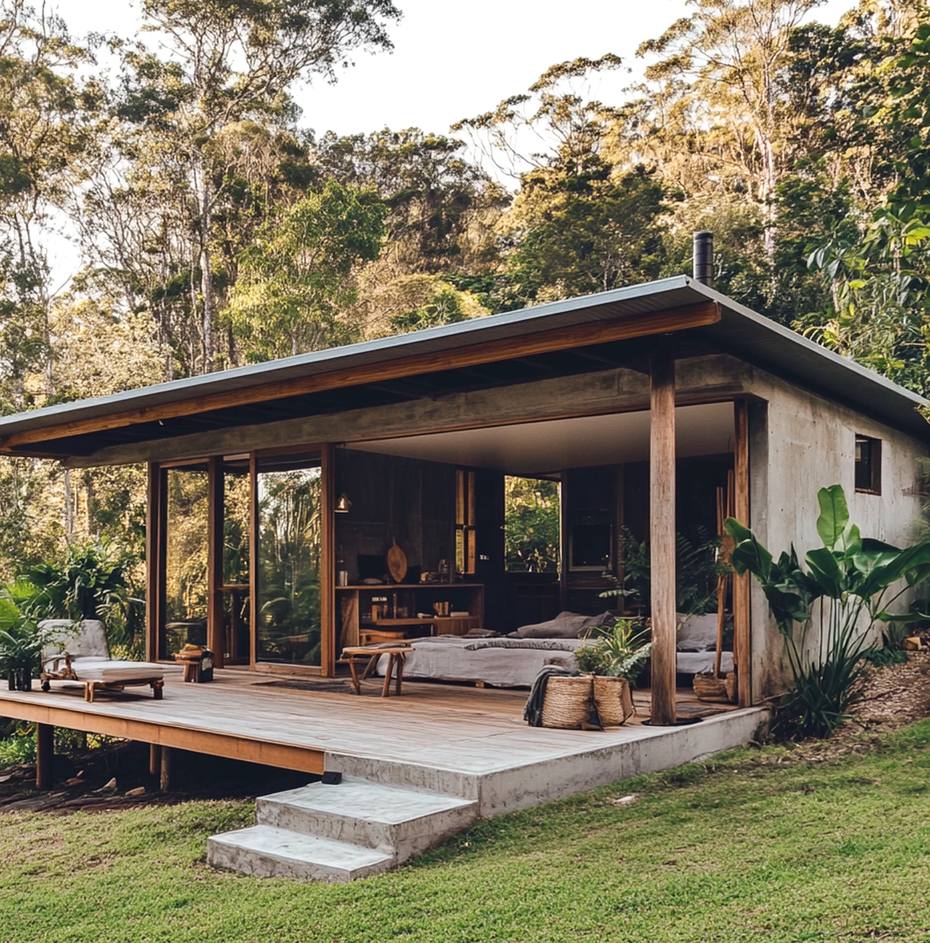 Open outdoor lounge brings a useful note of softness, making the table feel pleasantly composed.