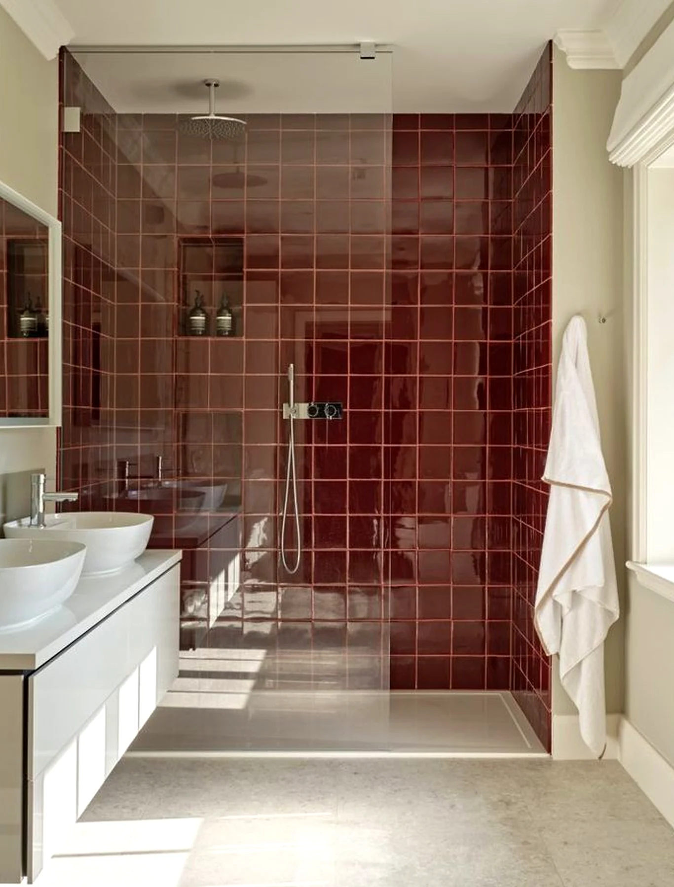 Tactile painted door brings a useful note of depth, making the outdoor space feel bright but not busy.