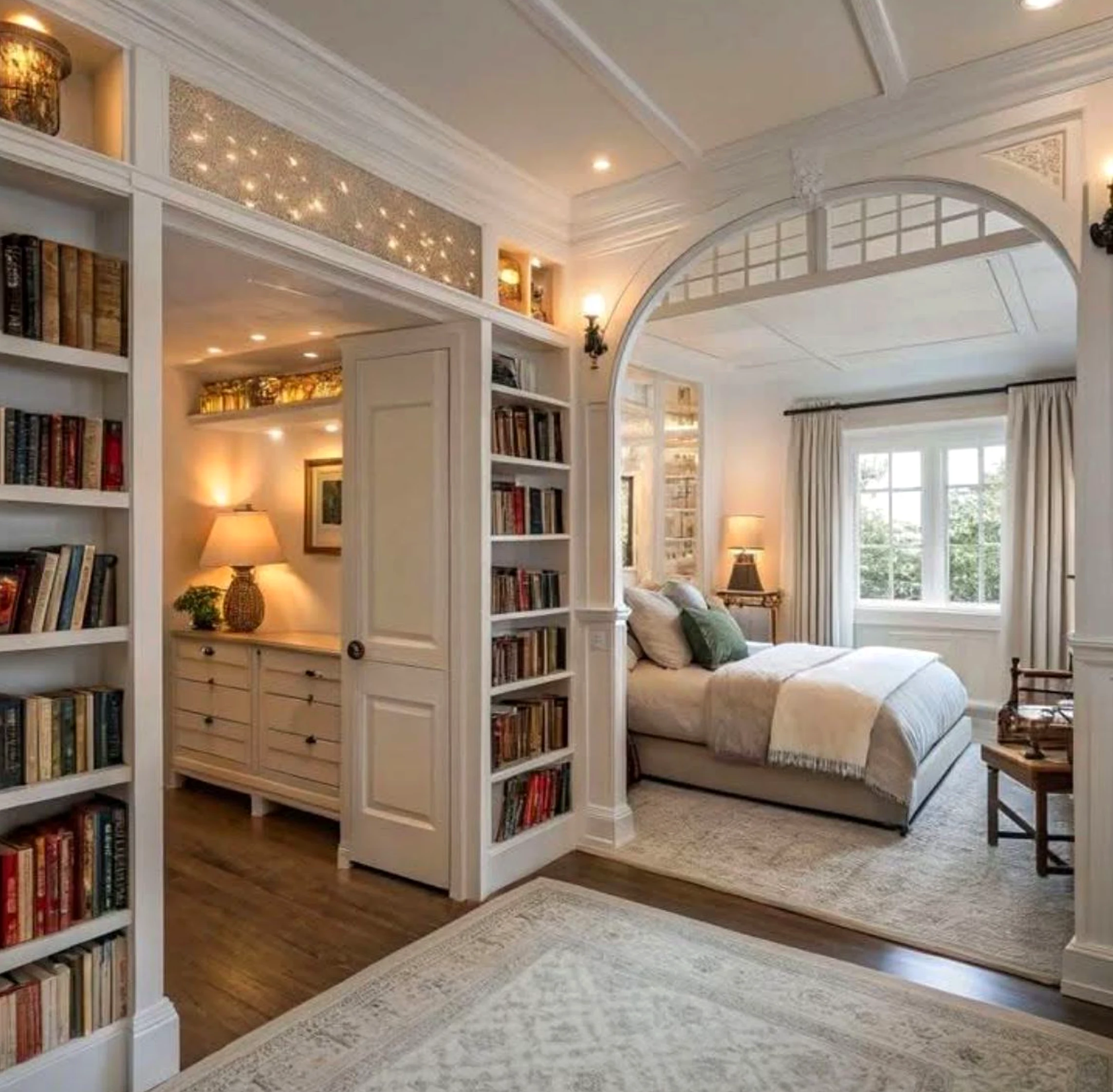 Natural arched doorway adds a clear layer of softness, helping the view feel comfortable in daily use.