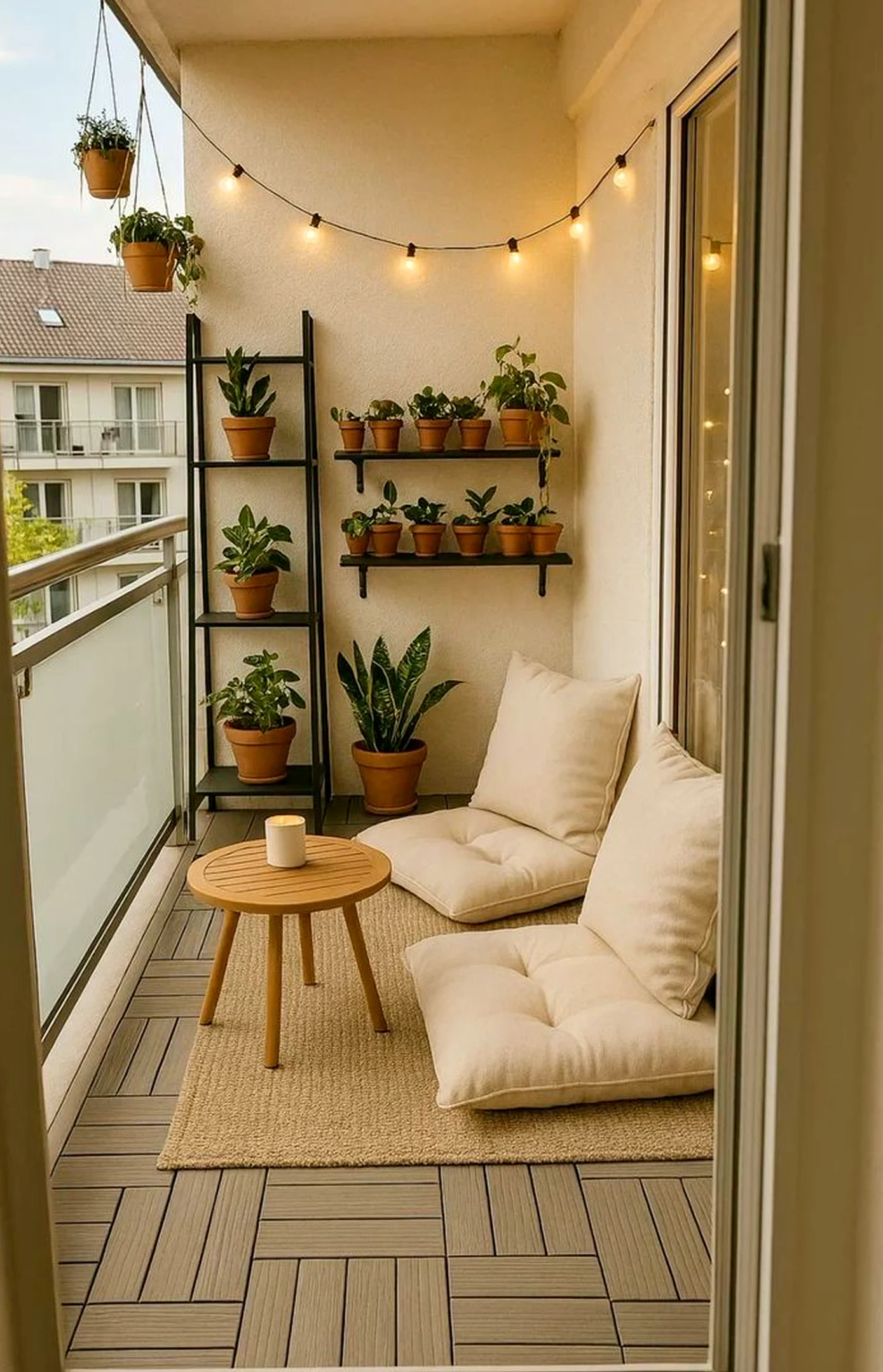 Leafy floral bed brings a useful note of movement, making the backdrop feel ready for quiet use.
