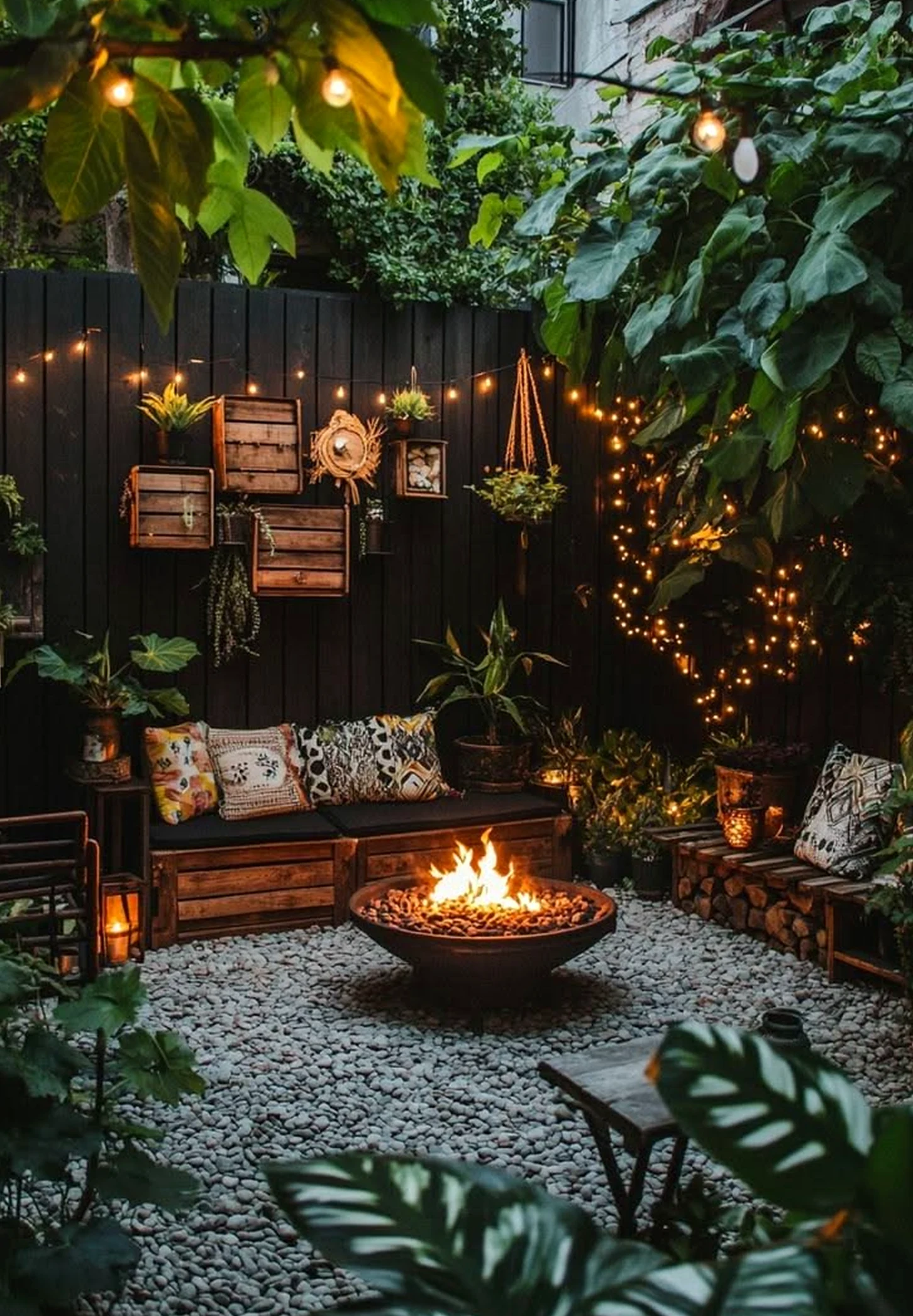 Textured stone path adds personality across the view, giving the decor a finish that feels easy to enjoy.