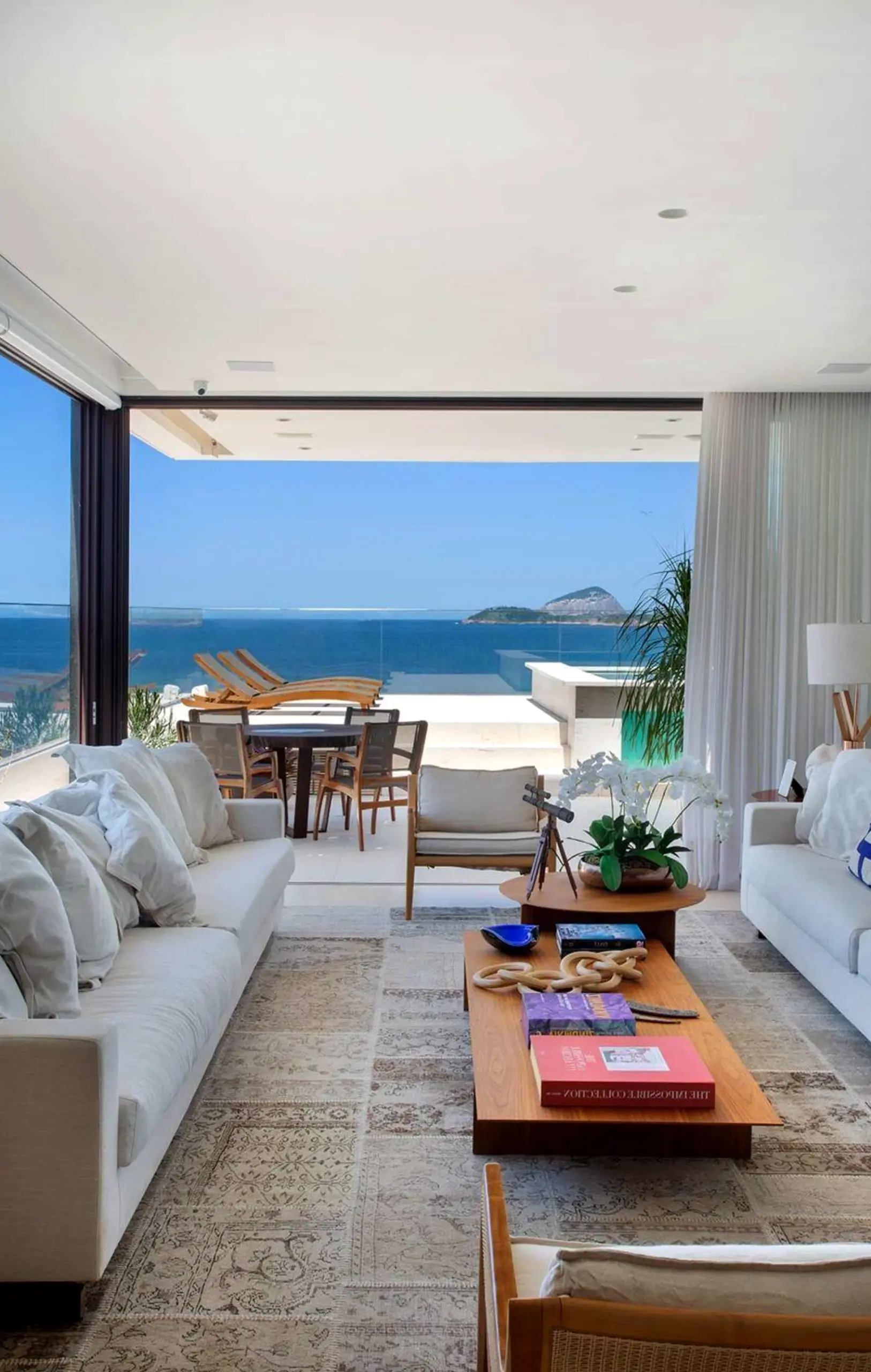 Inviting stone terrace adds focus across the sitting area, giving the decor a finish that feels pleasantly composed.