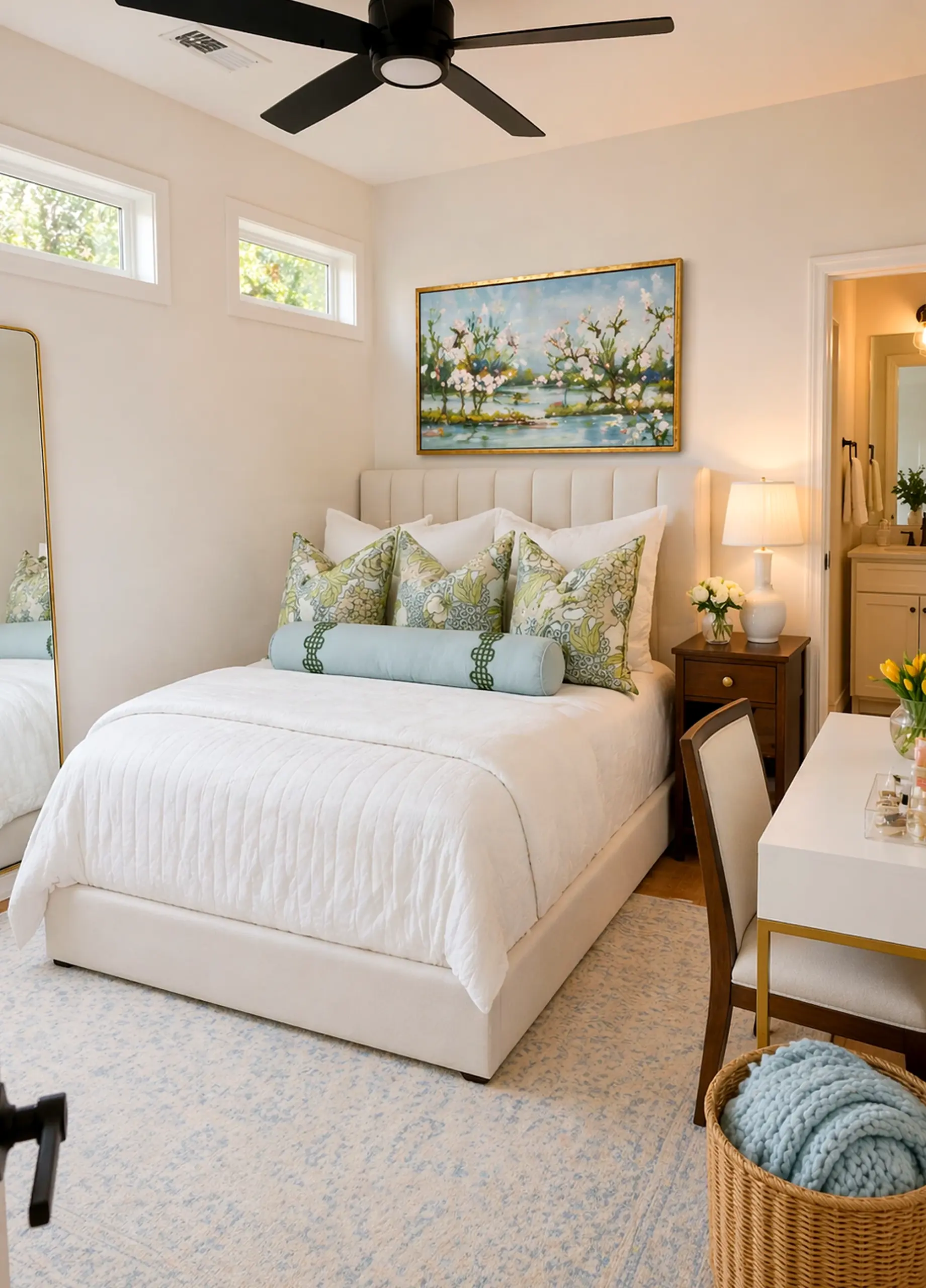 Subtle patio corner anchors the arrangement with depth, giving the view a mood that feels pleasantly composed.
