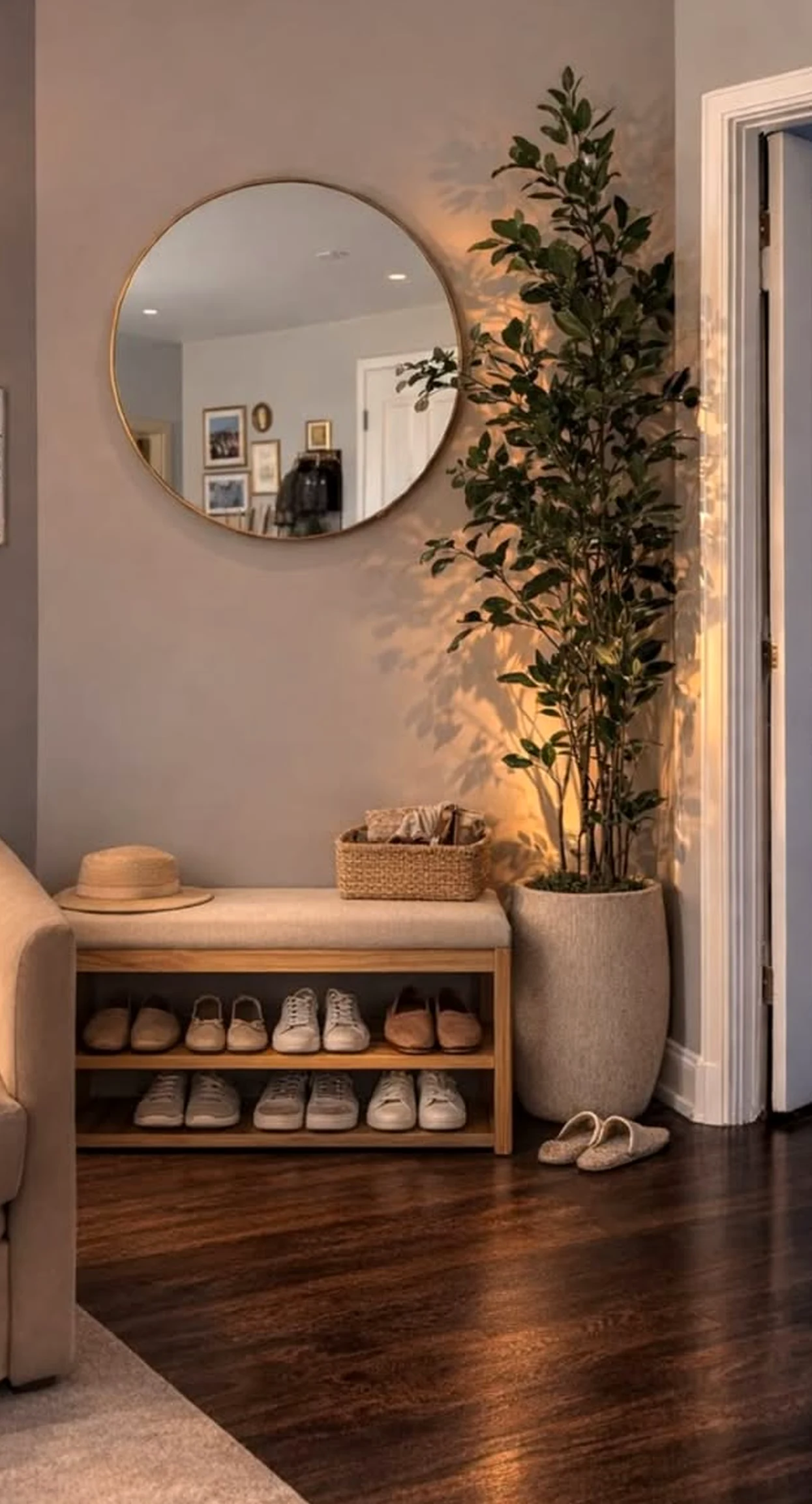 Airy breakfast table adds a clear layer of character, helping the view feel open and lived-in.