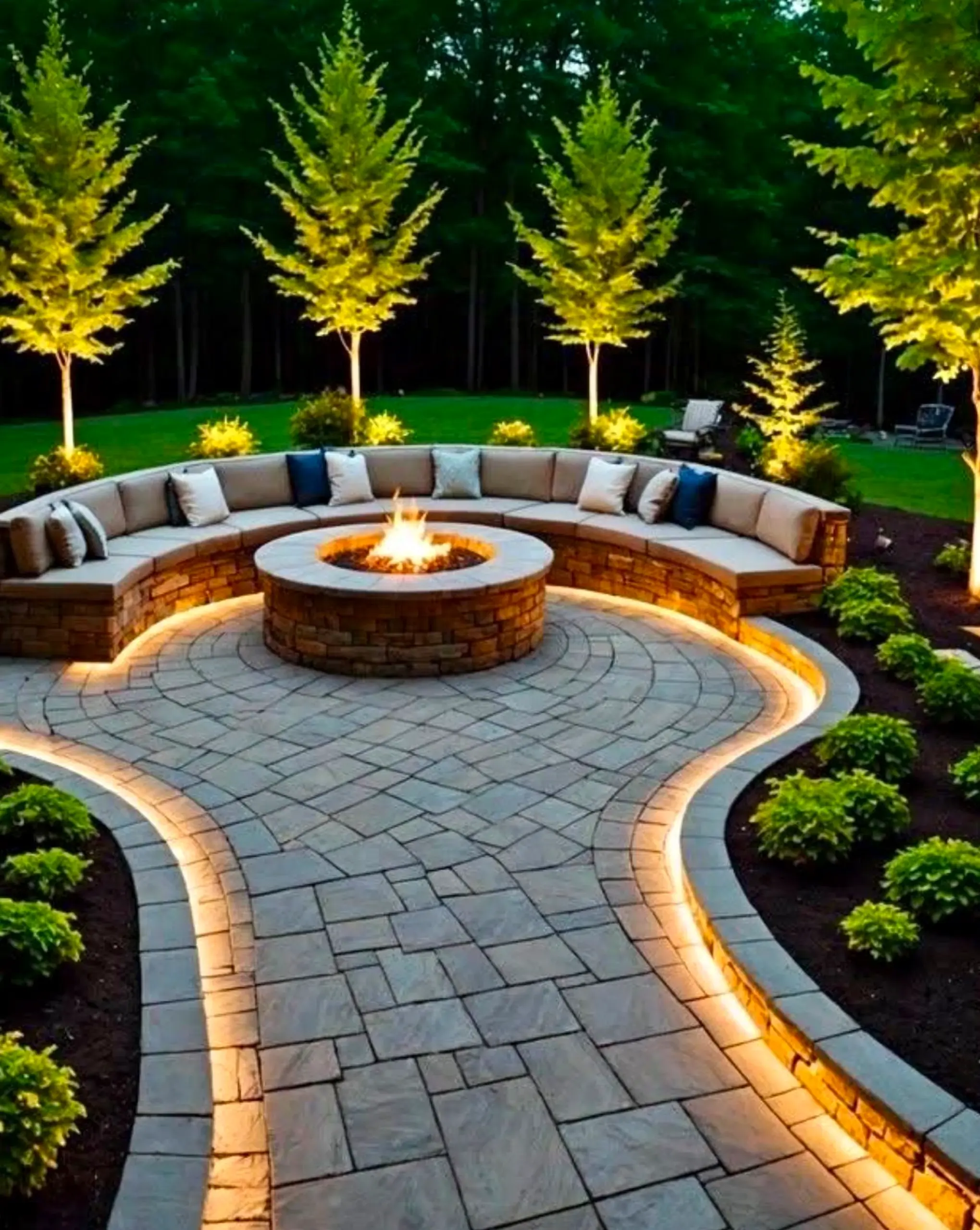 Simple stair landing brings a useful note of texture, making the outdoor space feel bright but not busy.