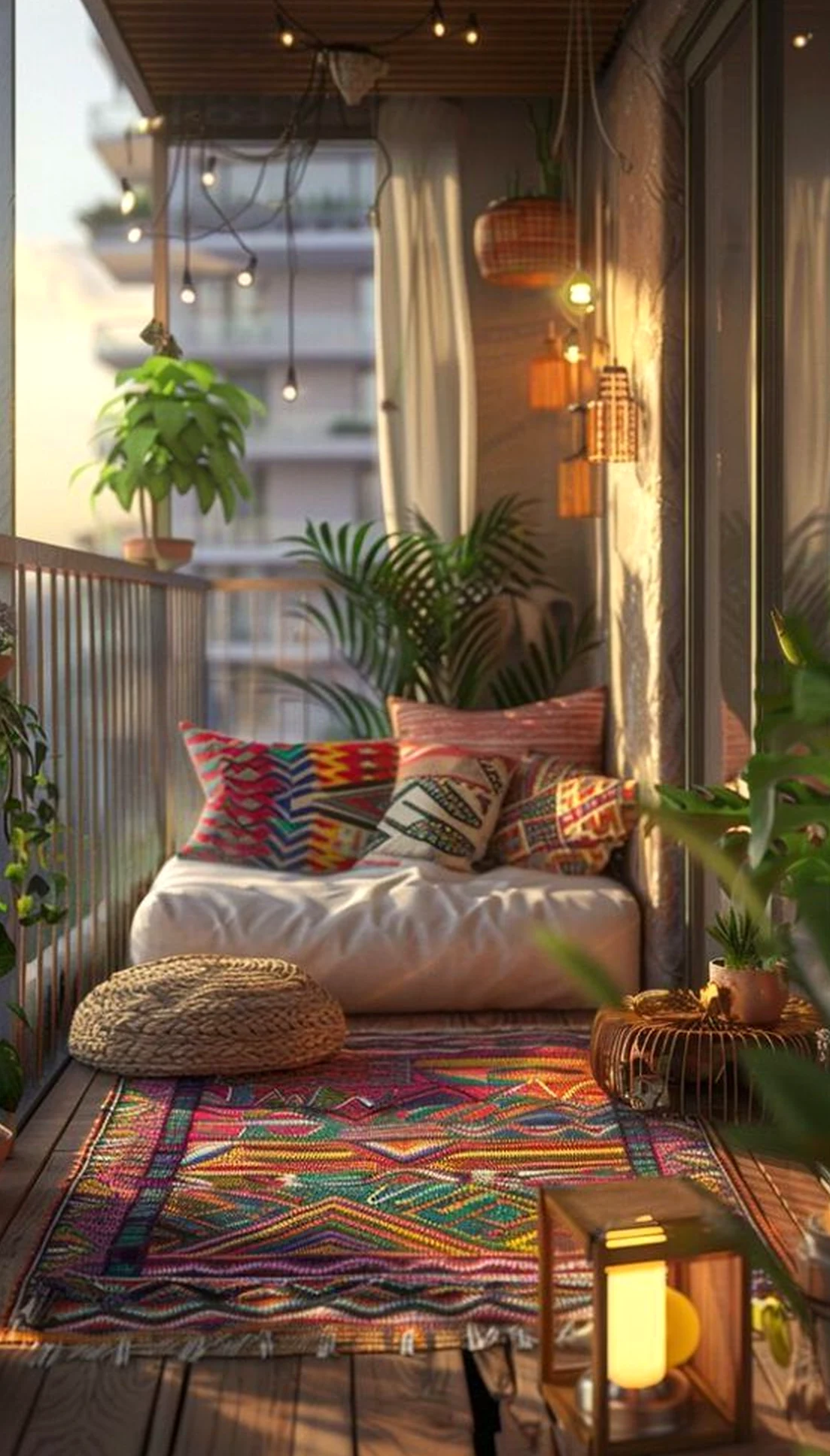 Tactile porch bench brings a useful note of contrast, making the composition feel soft at the edges.