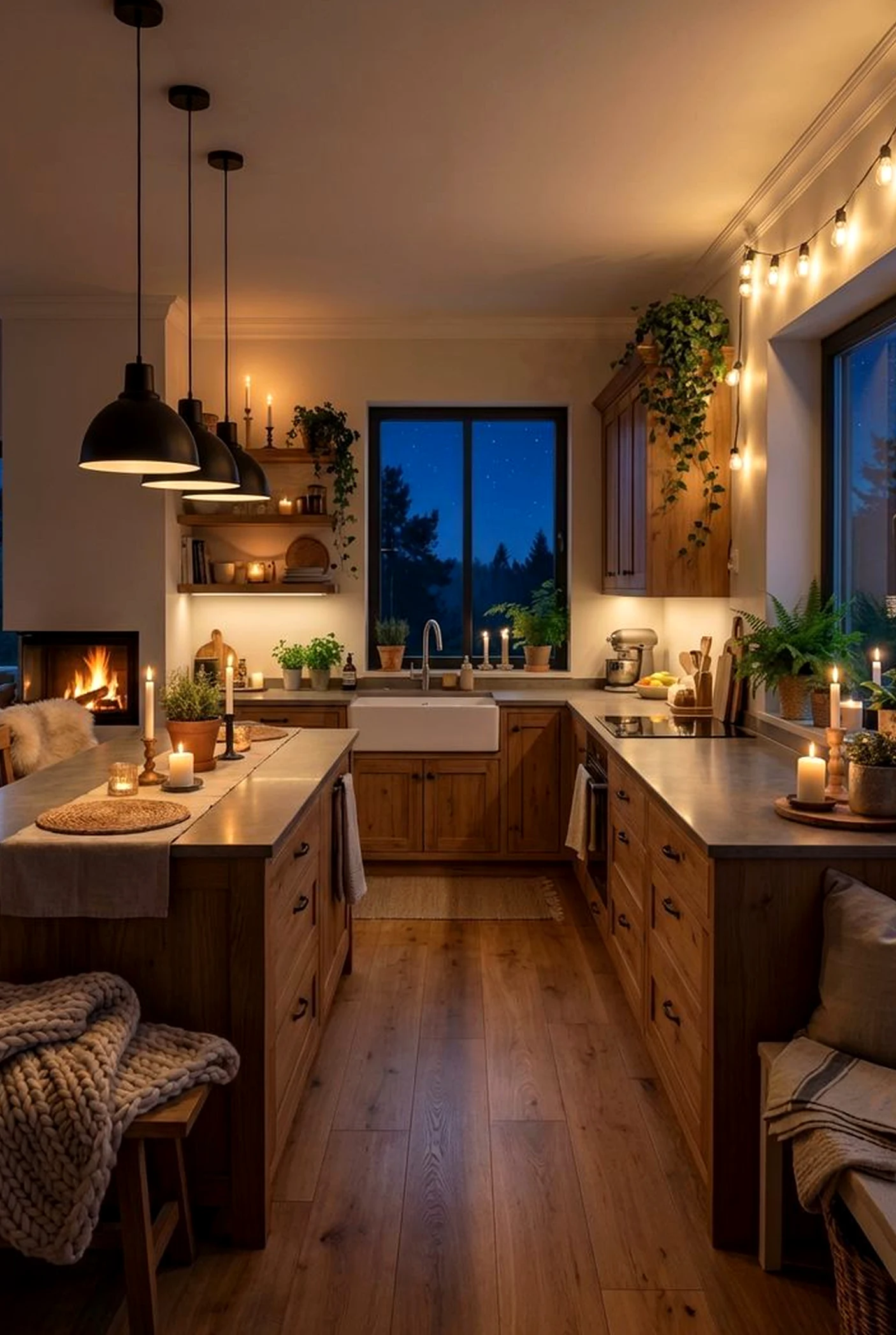 Earthy wall niche gives the design more depth, so the whole view feels fresh and intentional.