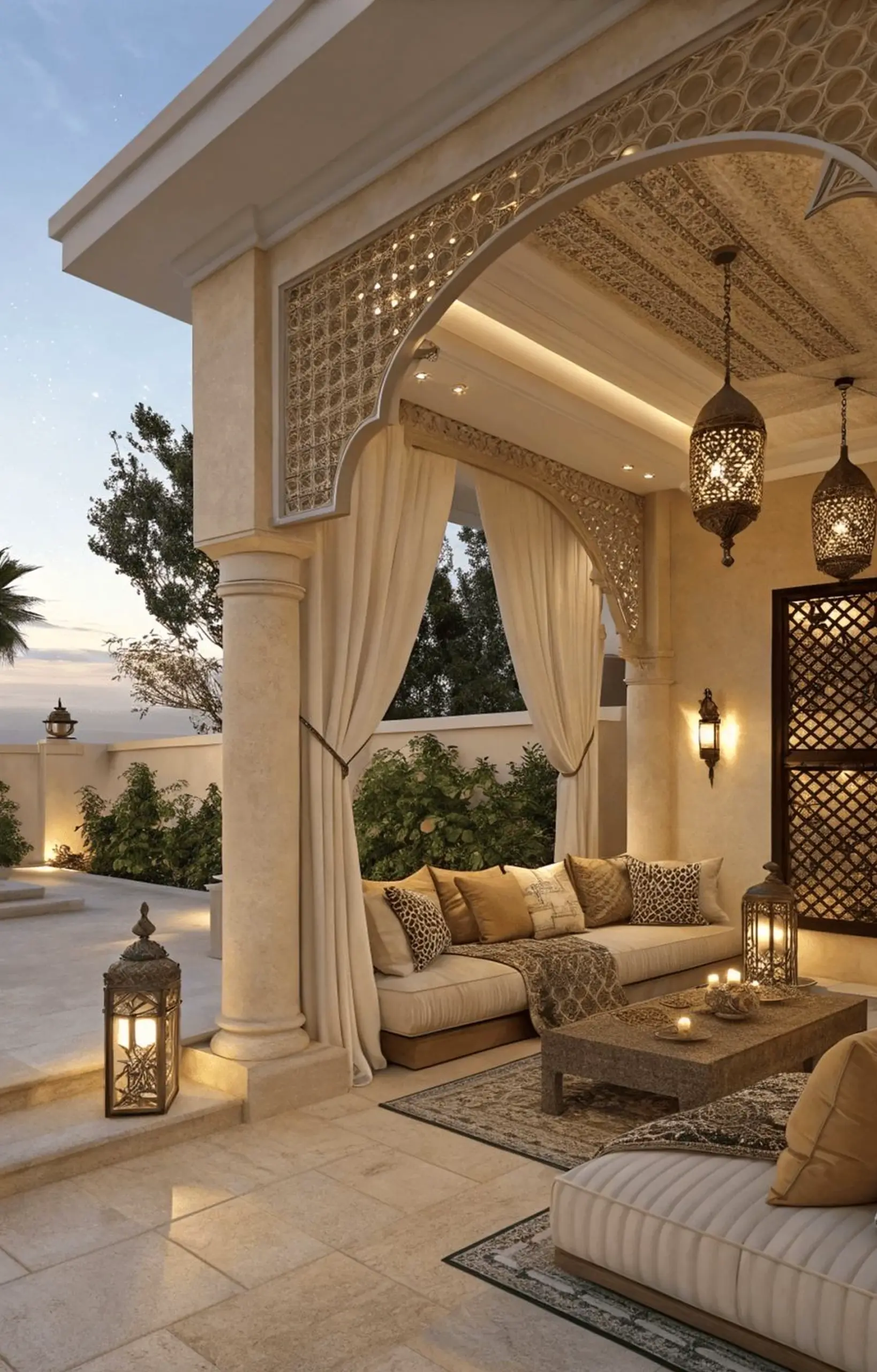 Open arched doorway adds a clear layer of personality, helping the setting feel personal and relaxed.