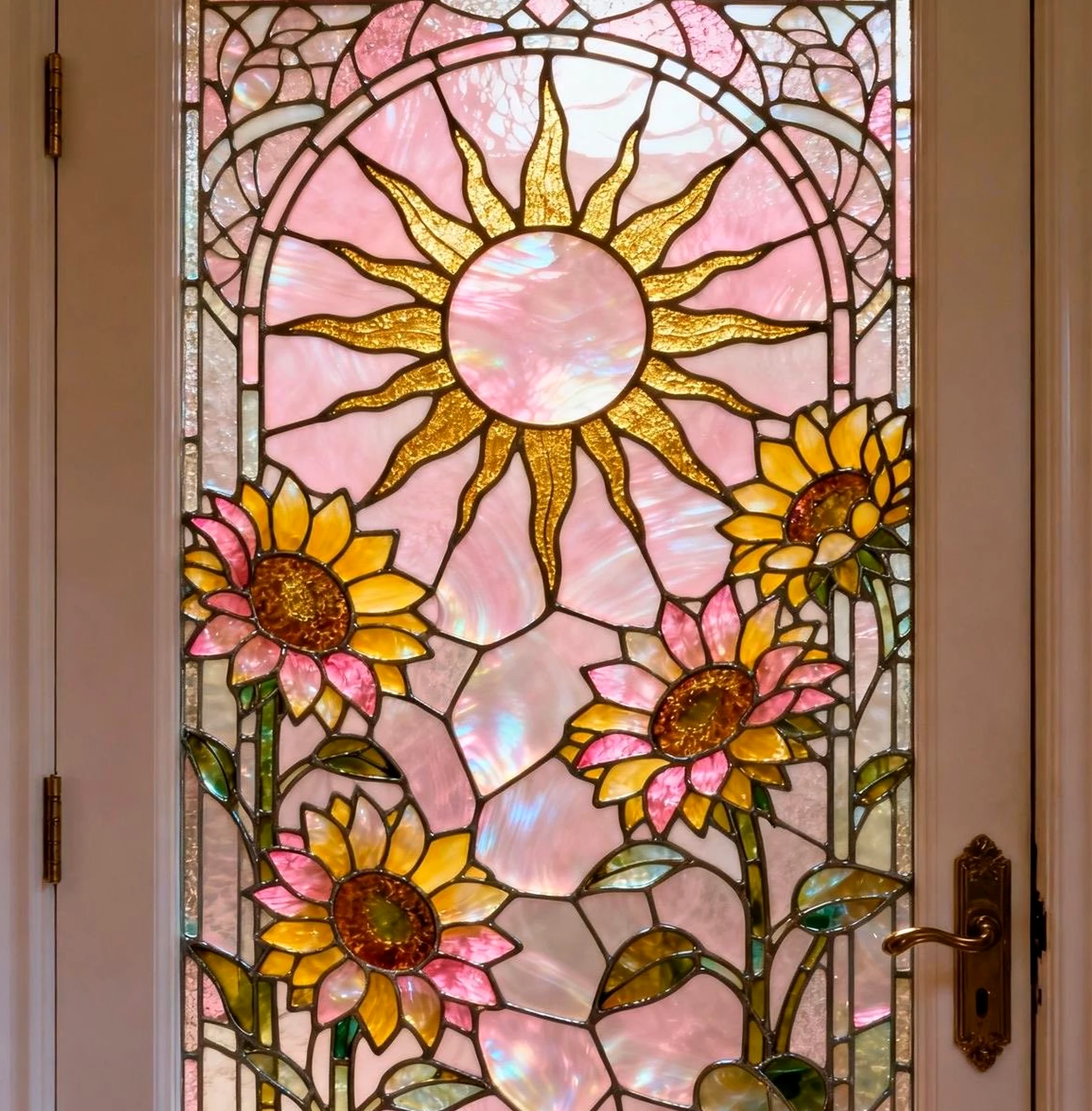 Luminous painted door supports the room through charm, leaving the space feeling fresh and intentional.