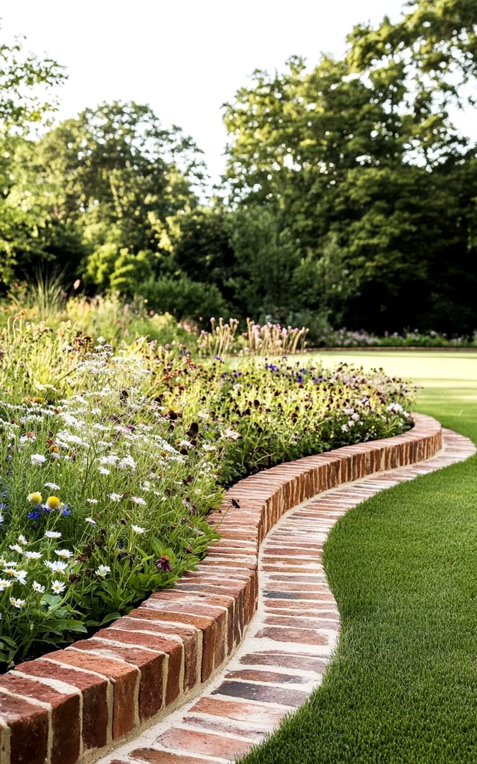 Quiet soft sofa draws attention to detail while the garden edge stays soft at the edges.