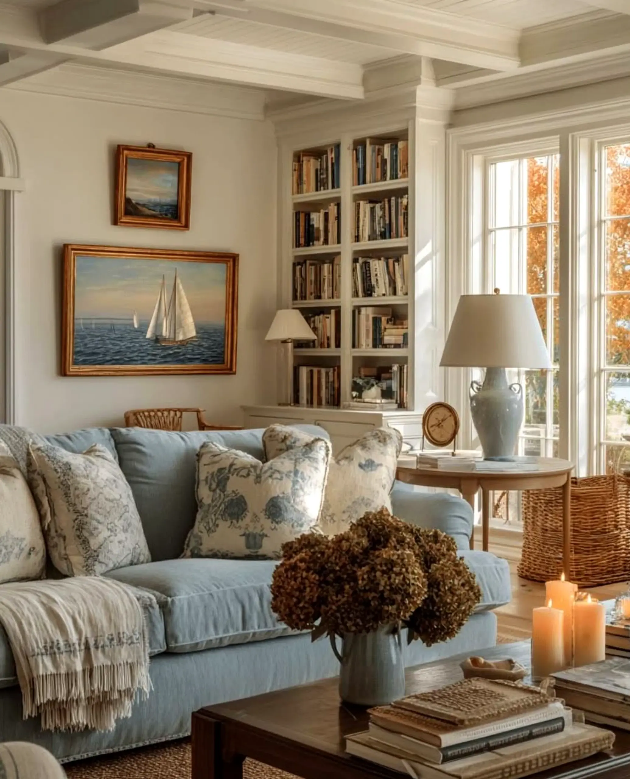 Refined reading corner gives the arrangement more balance, so the whole view feels pleasantly composed.