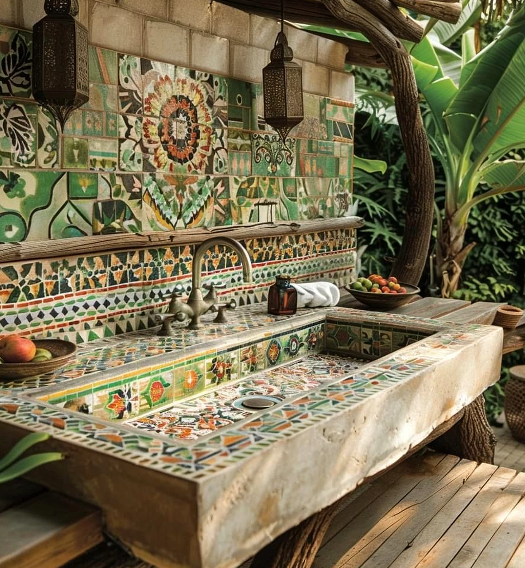 Simple garden border brings warmth to the room, creating a mood that feels bright but not busy.