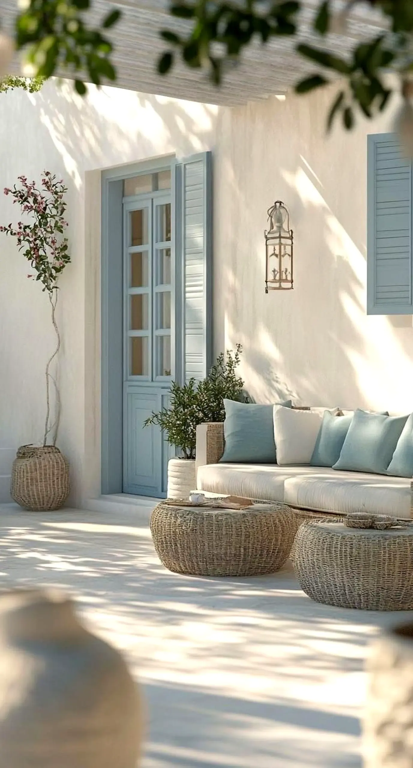 Compact tile detail gives the outdoor space more freshness, so the whole view feels open and lived-in.