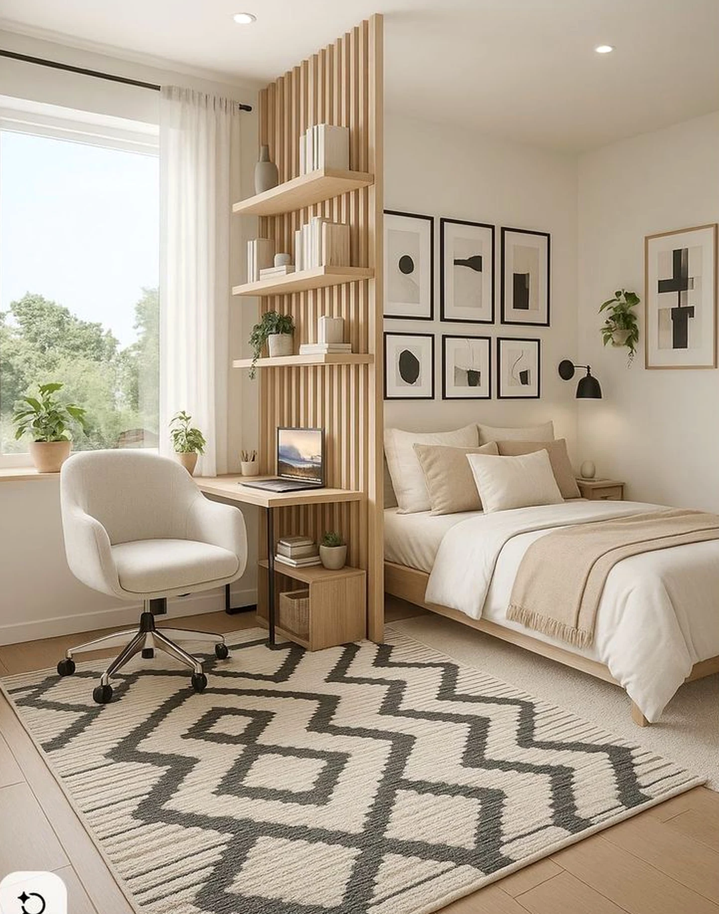 Simple terrace table brings a useful note of softness, making the backdrop feel settled and welcoming.