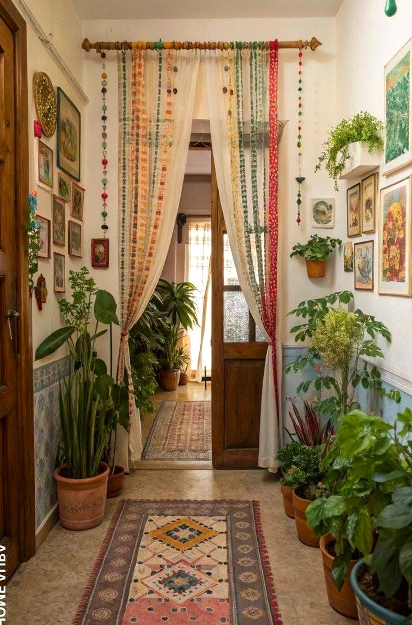 Tactile patio corner adds a clear layer of freshness, helping the entry feel simple yet expressive.