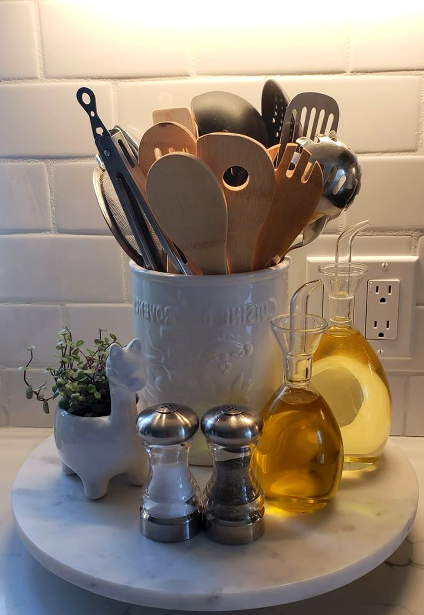 Colorful kitchen nook anchors the backdrop with focus, giving the view a mood that feels soft at the edges.