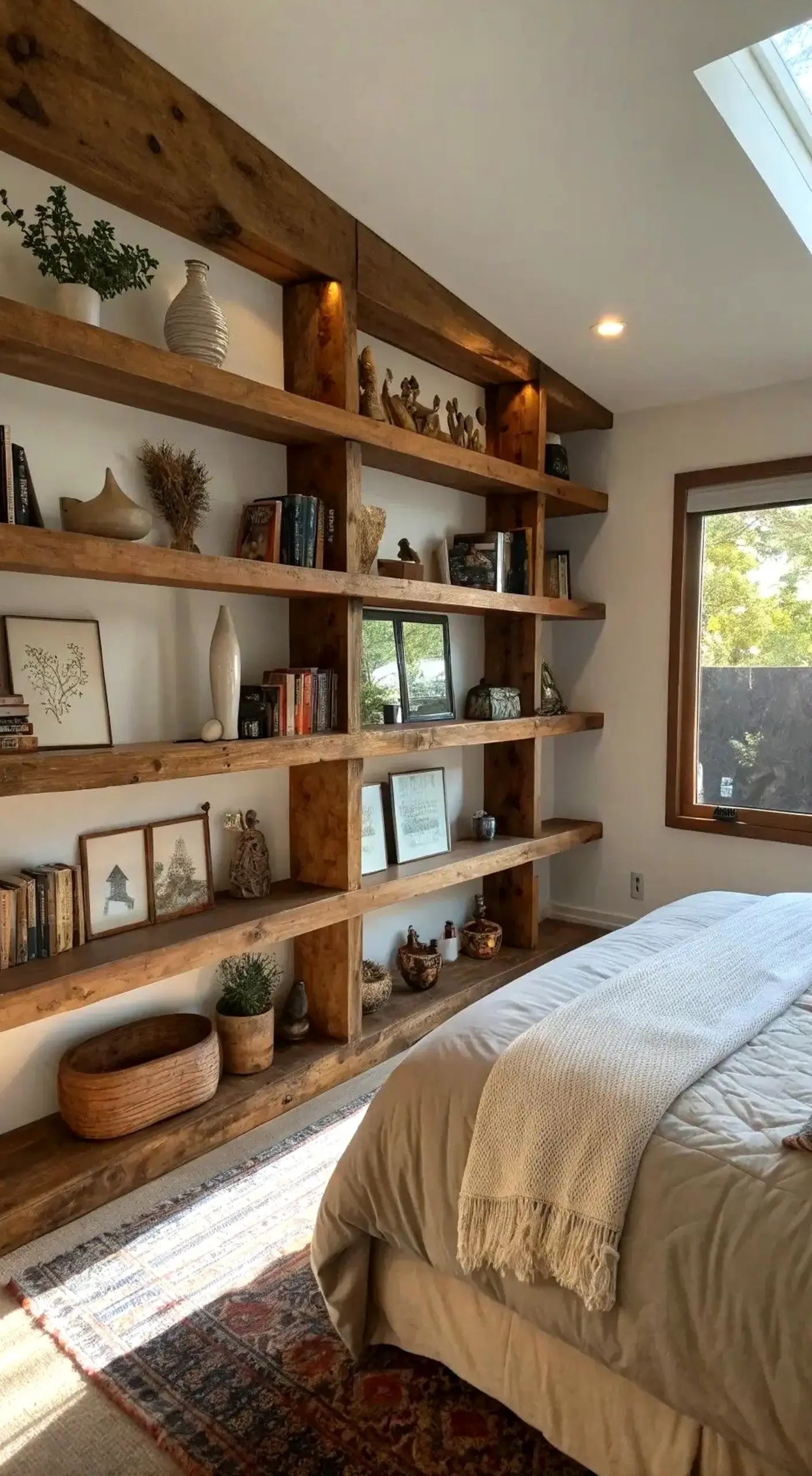 Calm storage corner gives the outdoor space more order, so the whole view feels personal and relaxed.