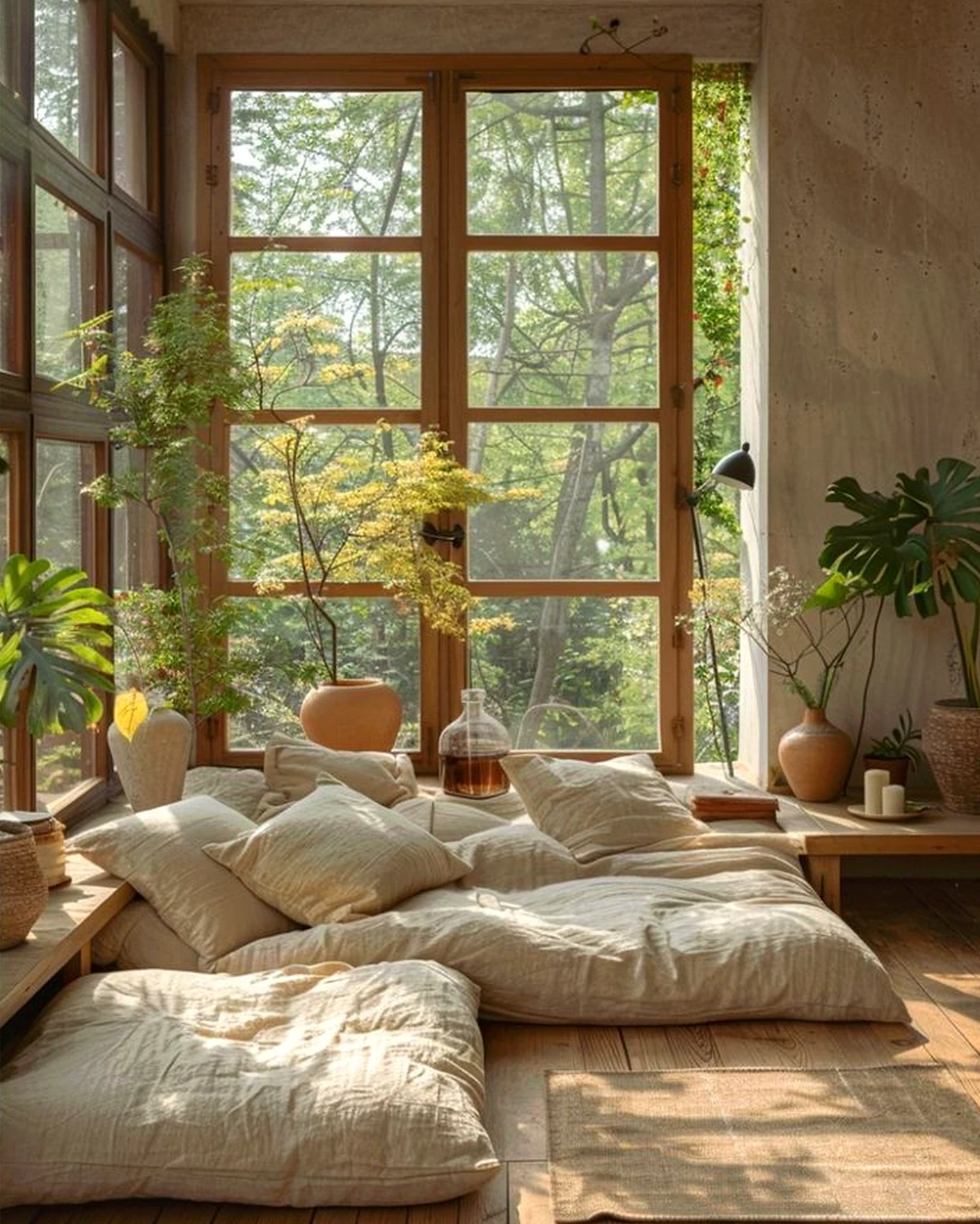 Natural sink area adds a clear layer of depth, helping the sitting area feel simple yet expressive.