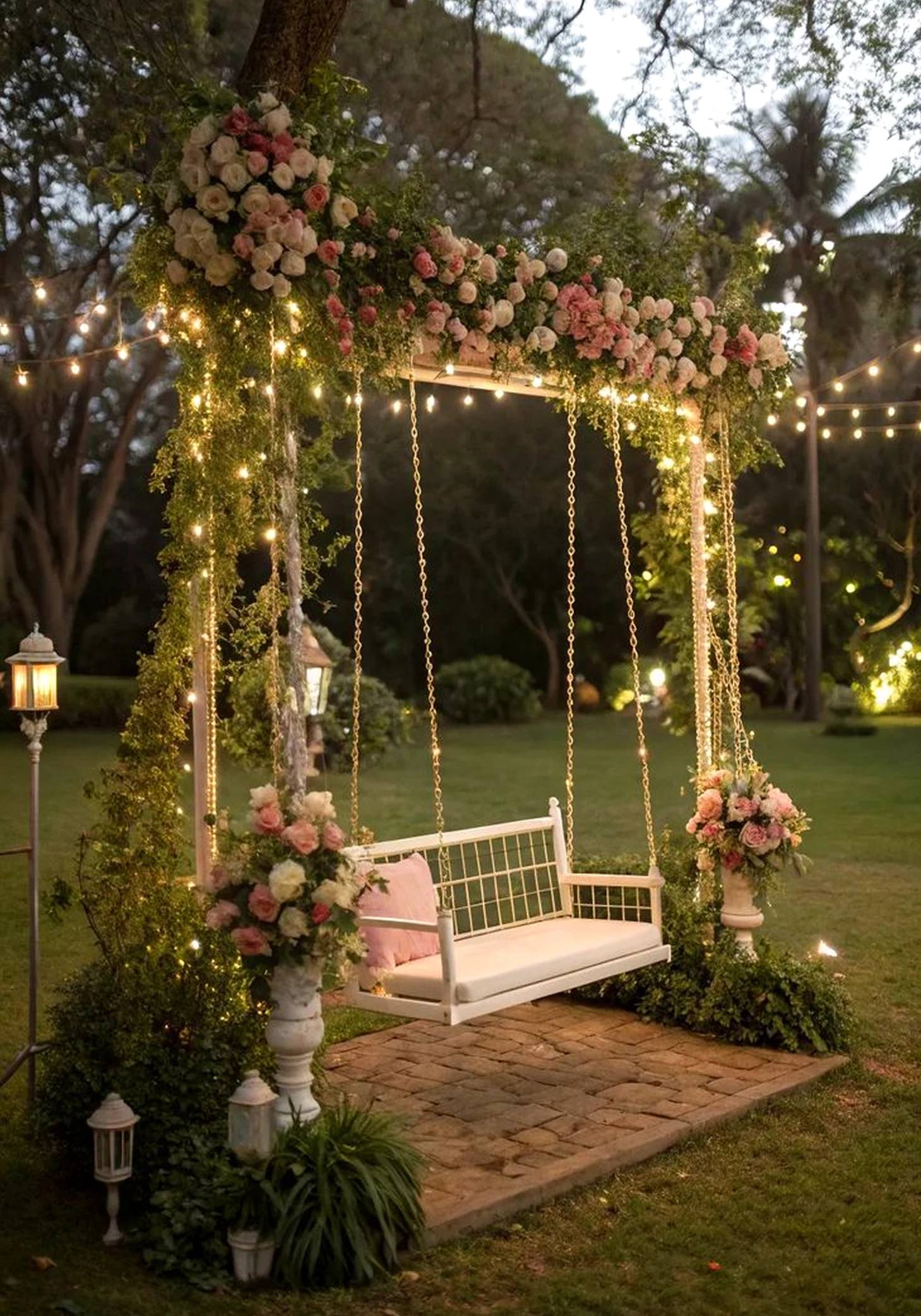 Sunny vase display introduces clarity into the outdoor space, keeping the atmosphere clear and inviting.