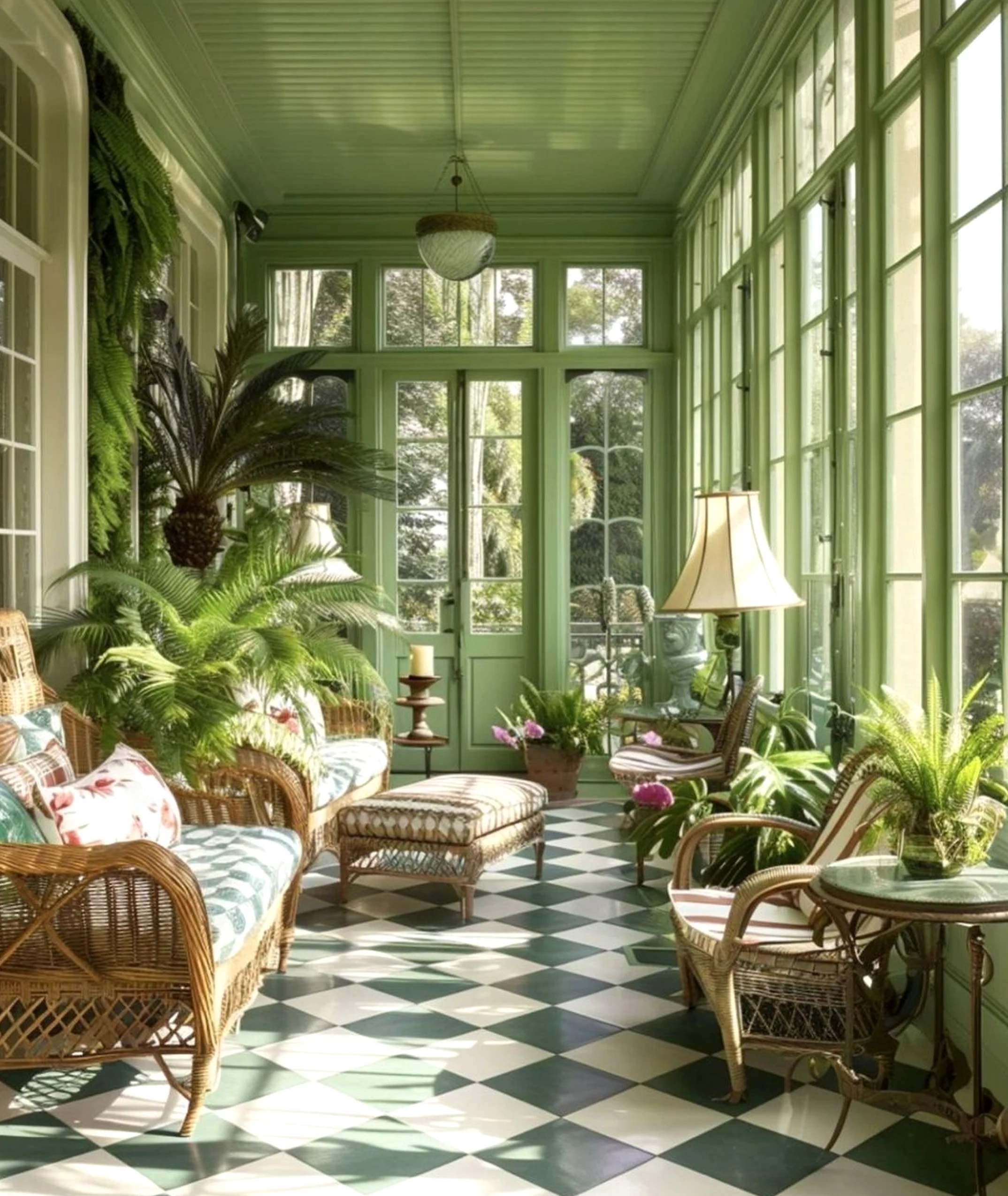 Airy balcony scene adds a clear layer of charm, helping the arrangement feel fresh and intentional.