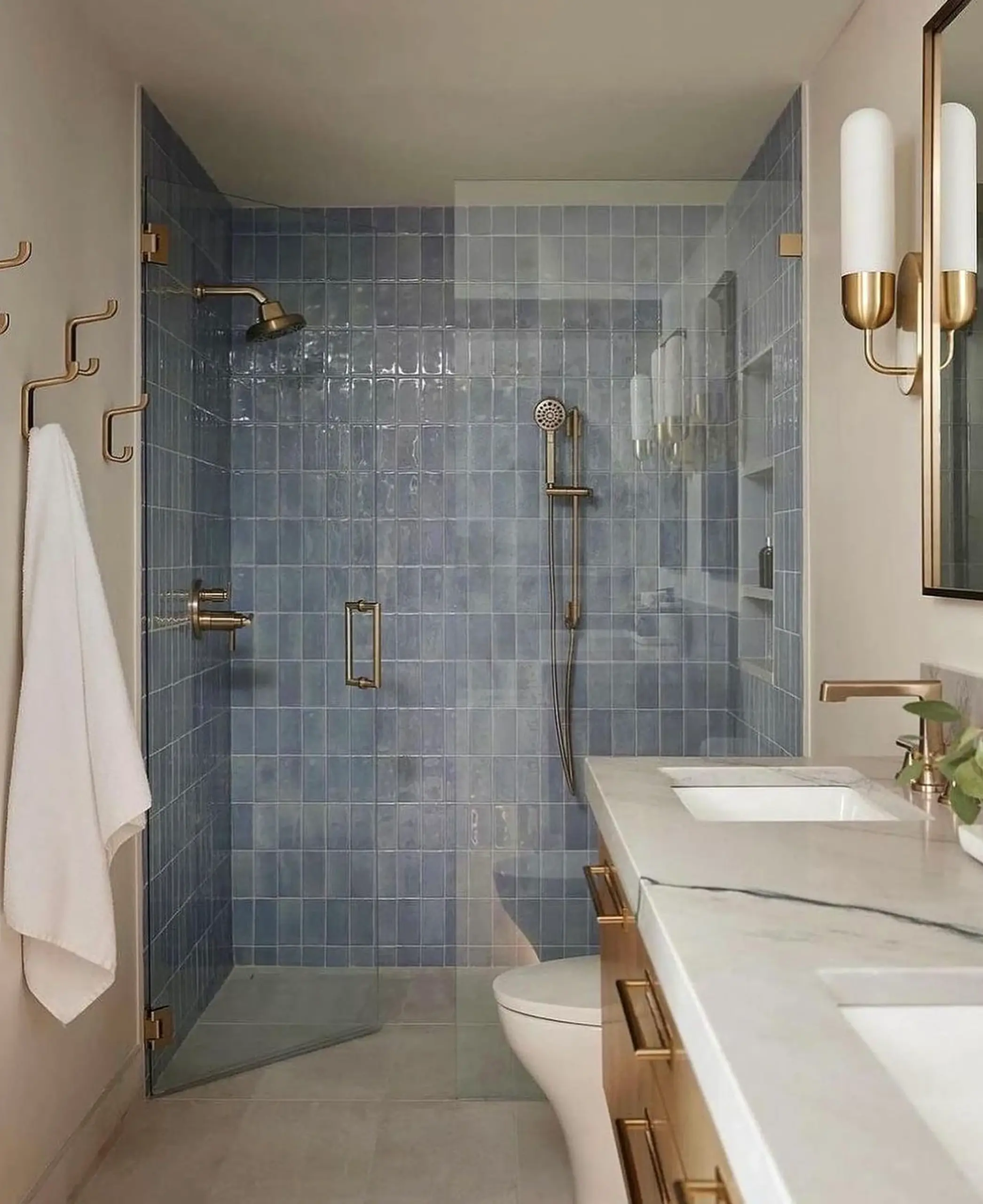 Quiet colorful passage draws attention to ease while the room stays personal and relaxed.